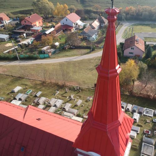 Kostol Jablonov falcovaná strešná krytina SCHLEBACH LAMINA PREŠOV slovenský výrobca plechových krytín